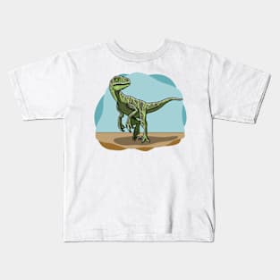 Velociraptor dinosaur Kids T-Shirt